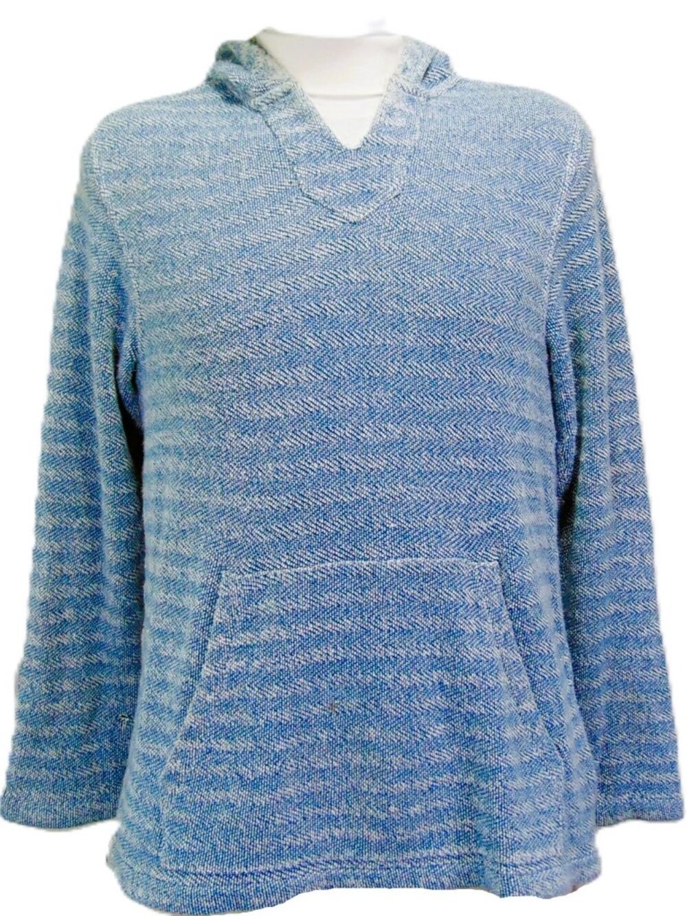 Faherty Brand Baja Hoodie Mens Large Blue Coastal Surf Pullover Beach Hooded